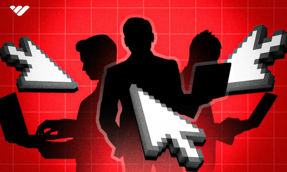 Three people with laptops