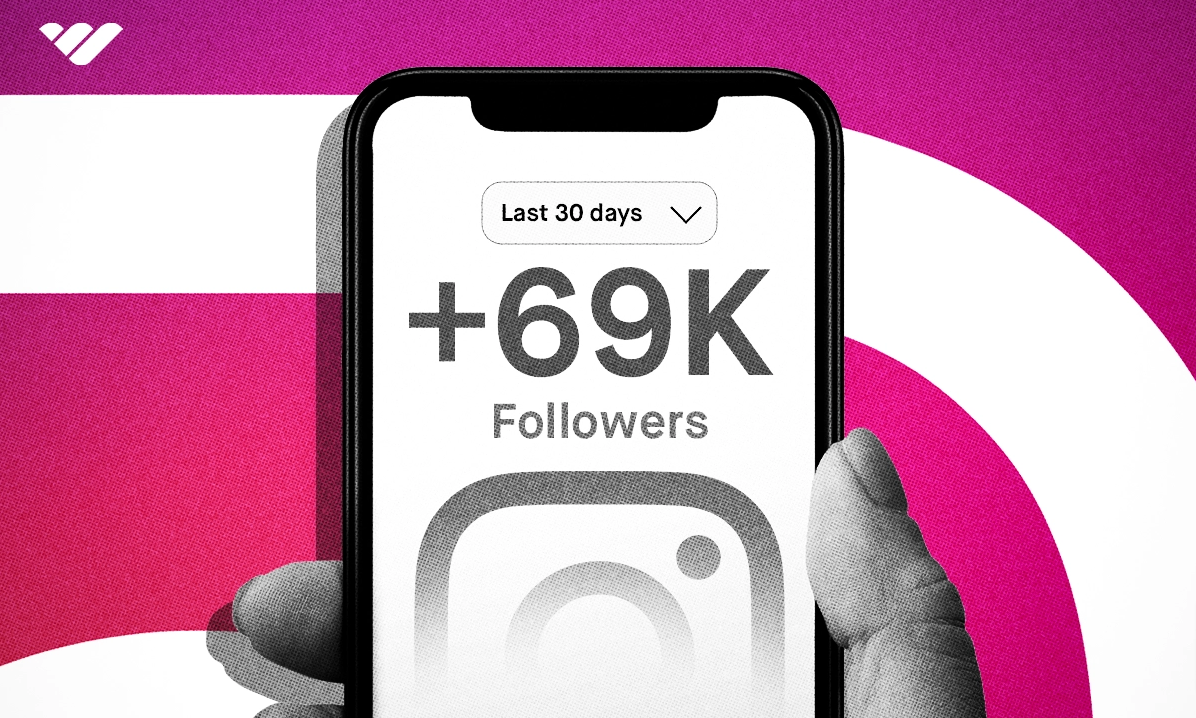 Mobile phone with Instagram followers