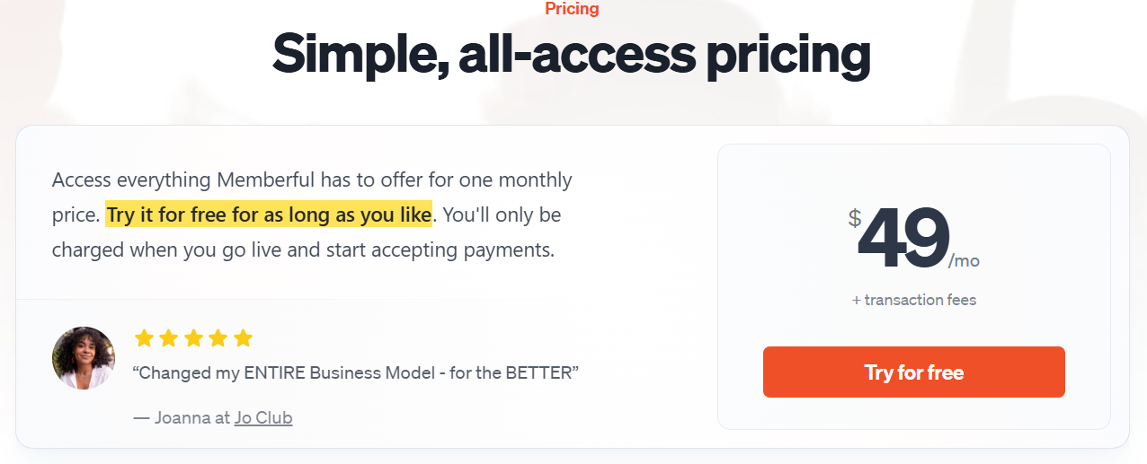 Memberful pricing