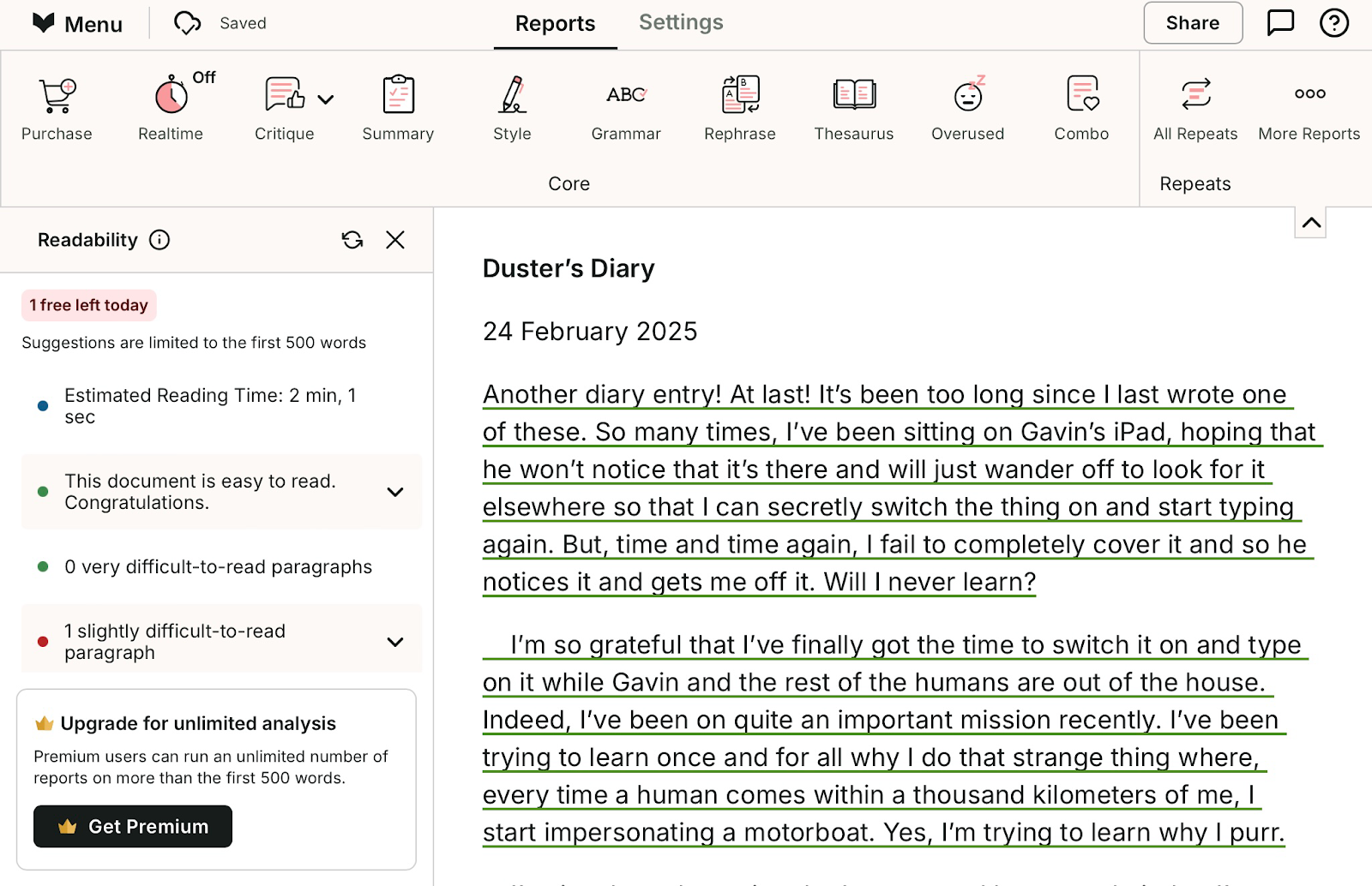 prowritingaid readability