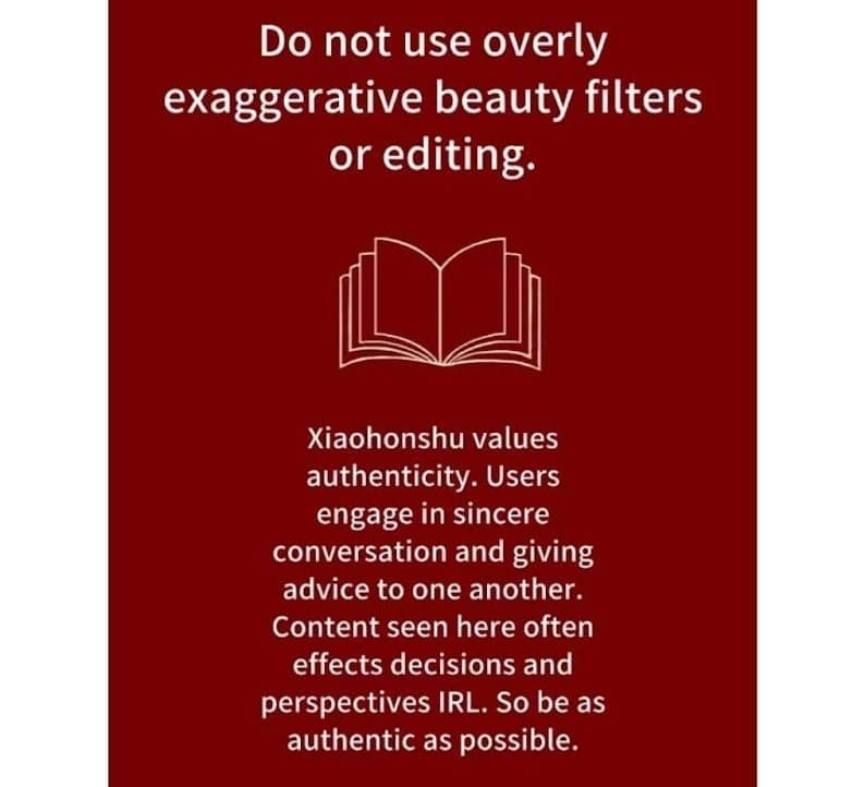 rednote post about beauty filters