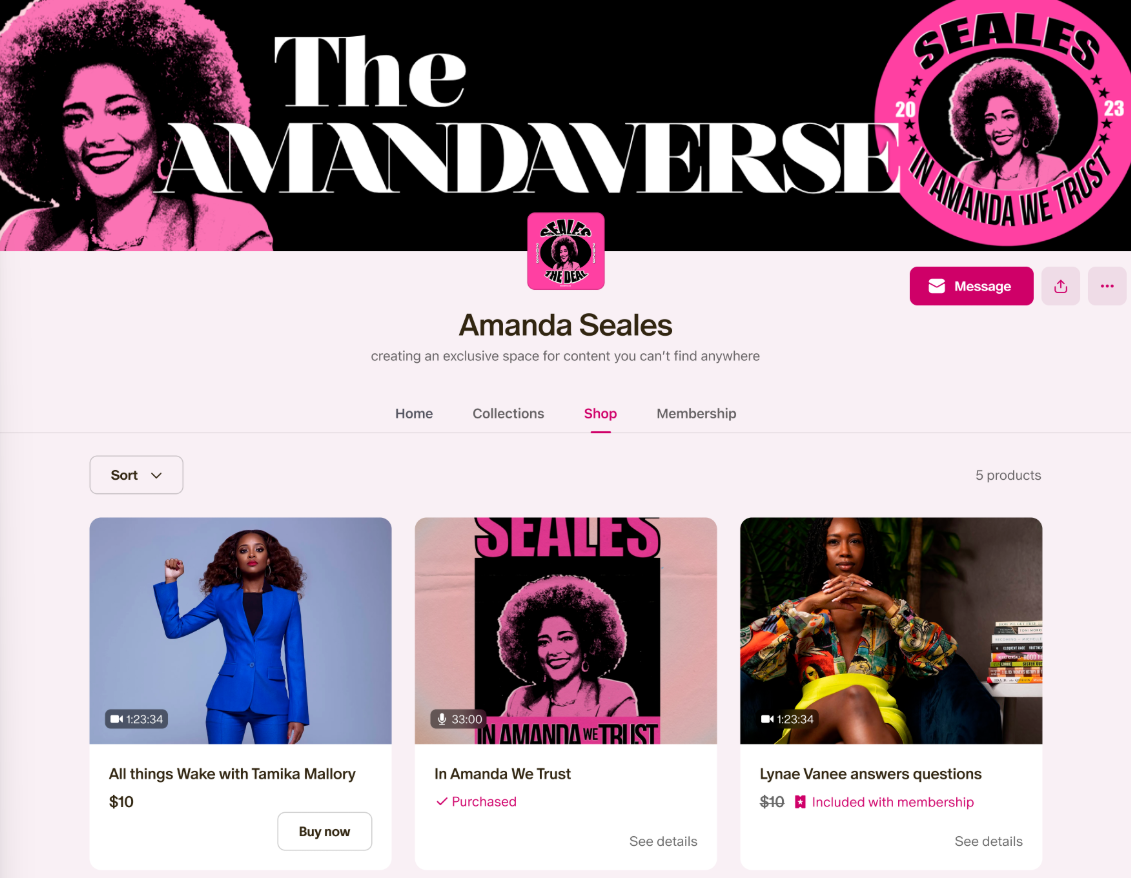 Patreon page example