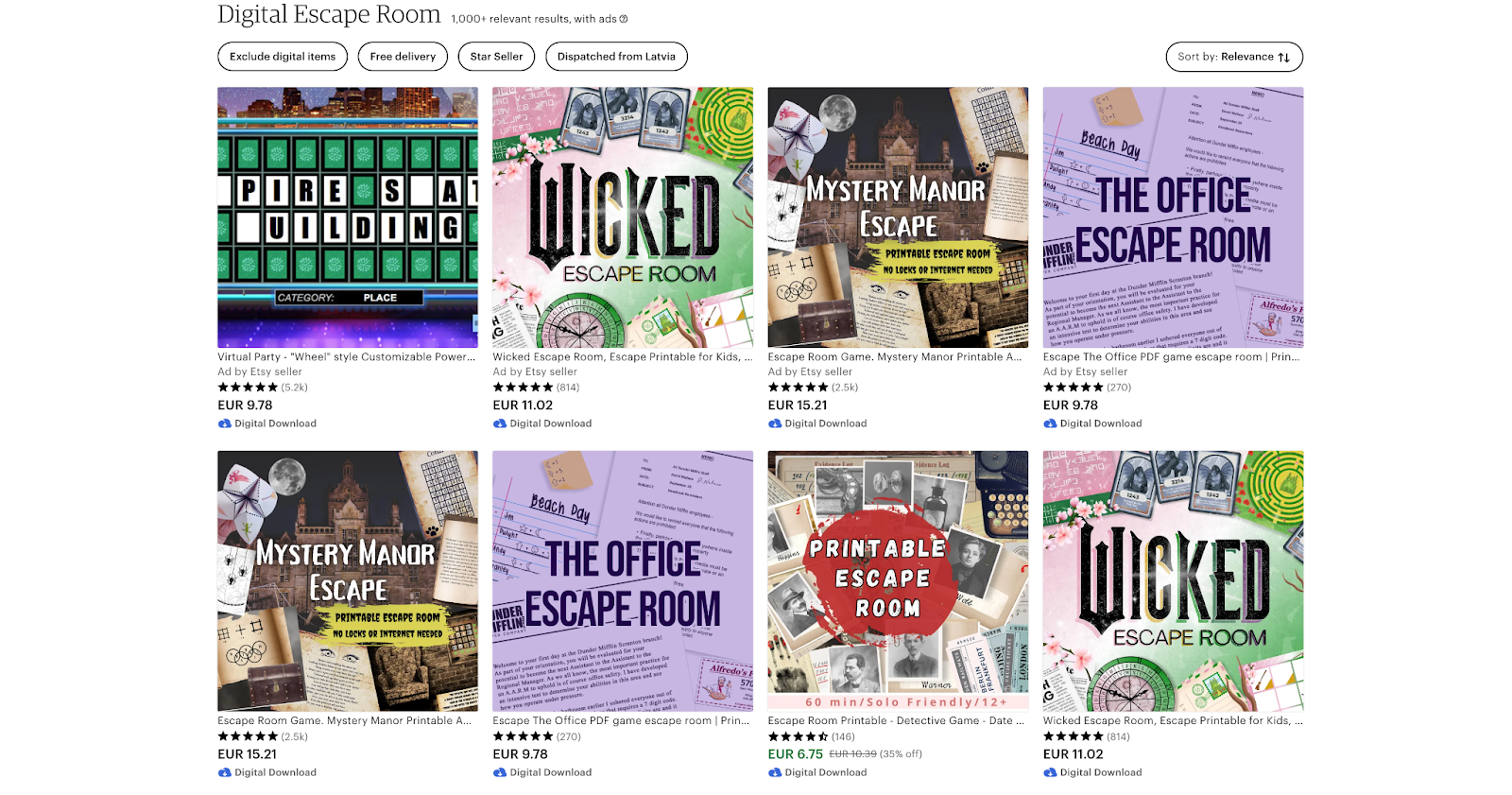 etsy escape room kits