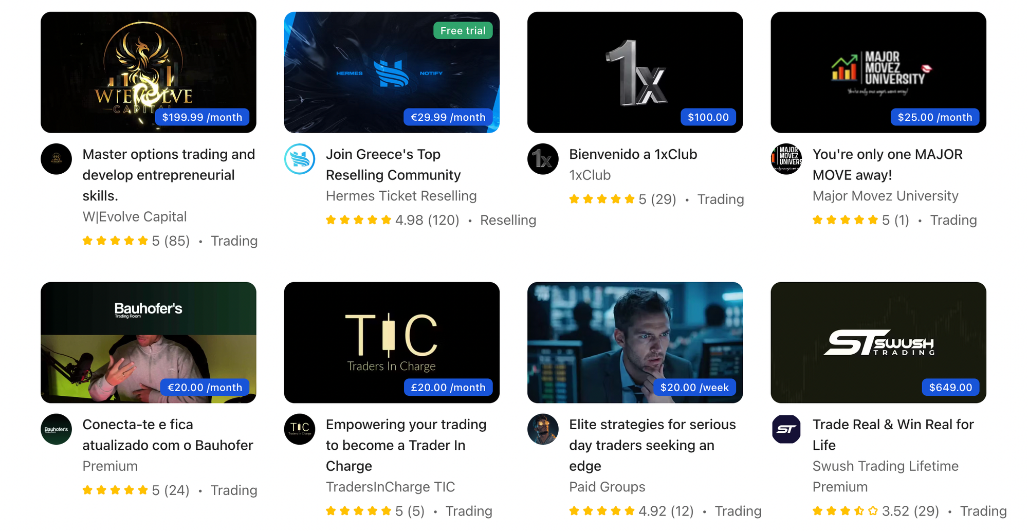 screenshot of images Whop Discover