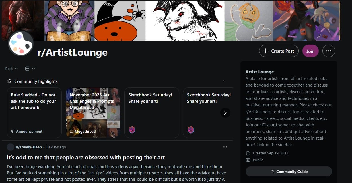 artist lounge reddit
