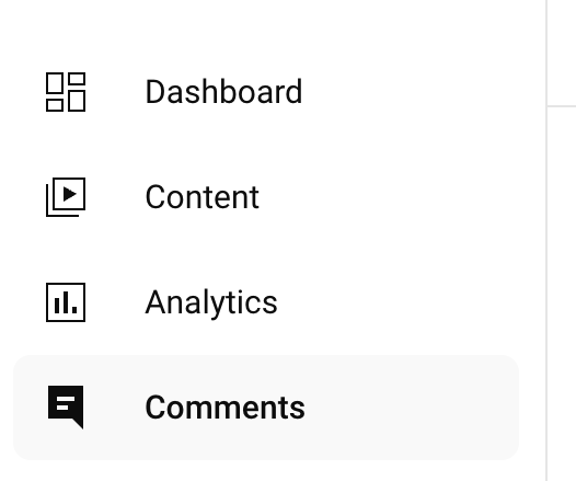 channel comments dashboard