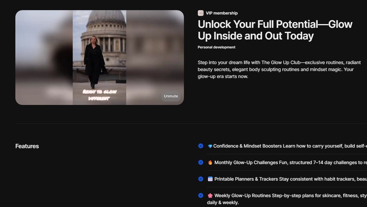 glow up club whop community