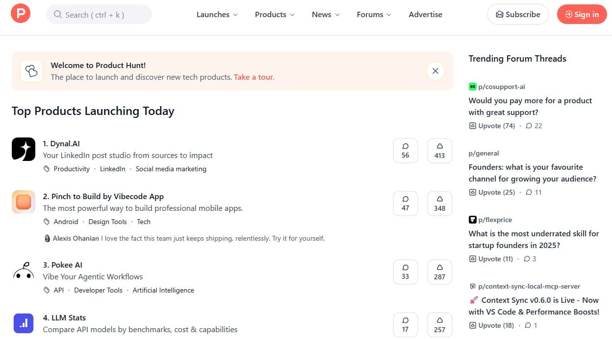 product hunt website