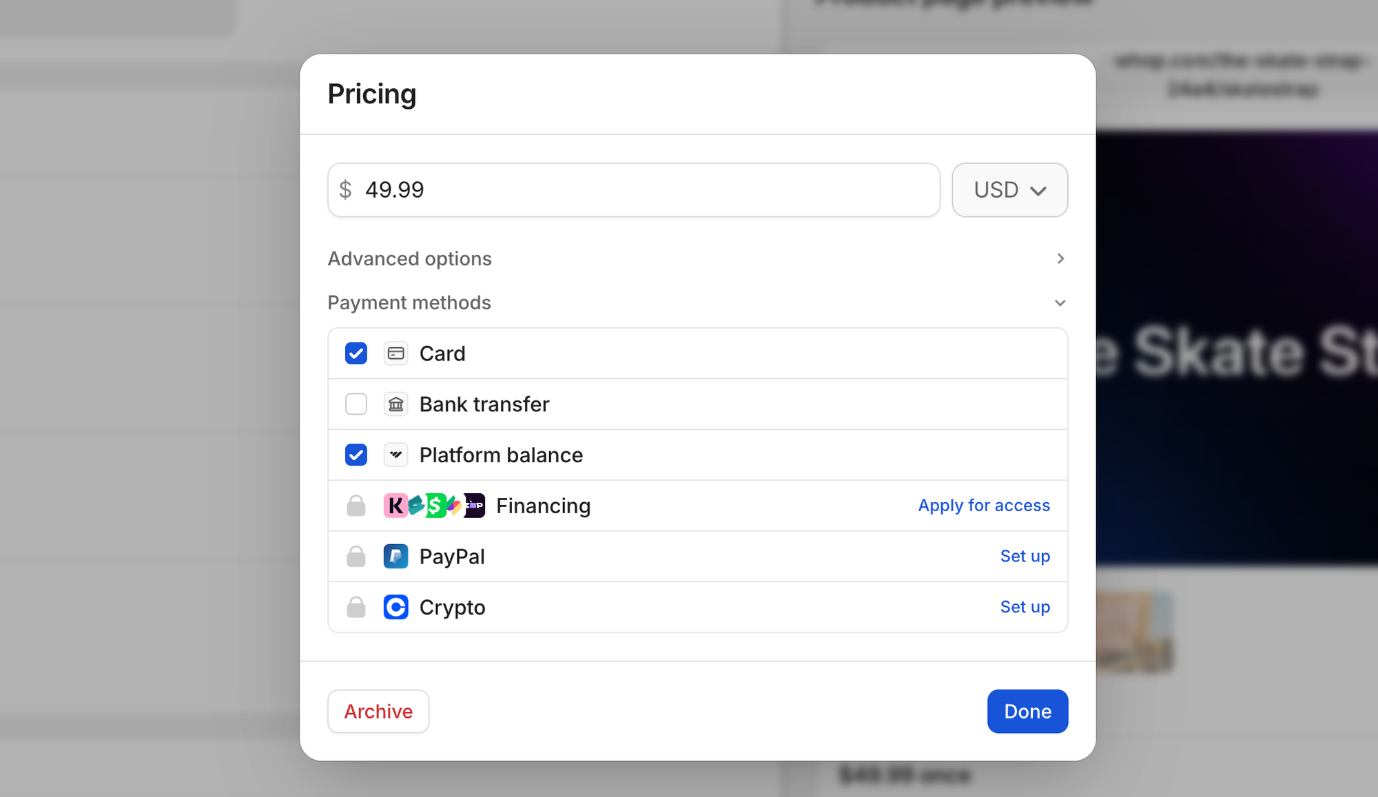 choosing payment methods