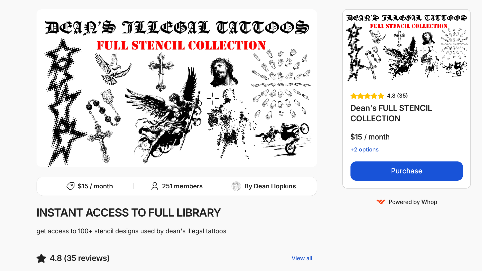 Dean's Illegal Tattoos whop