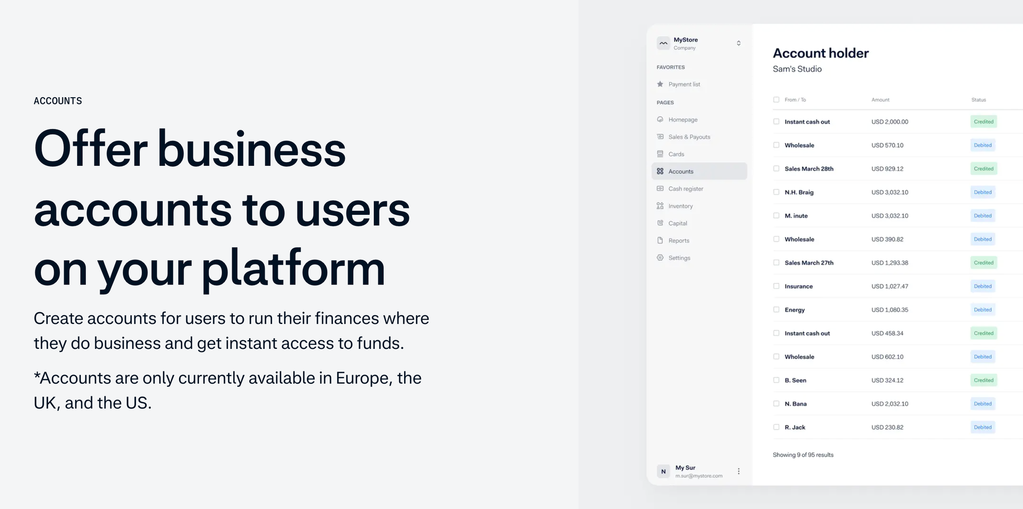 Adyen accounts