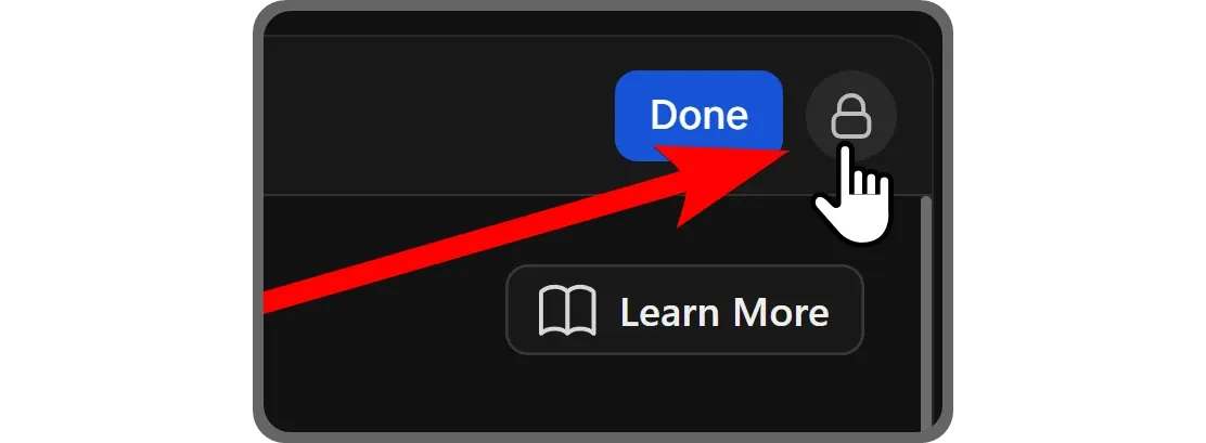 The Visibility settings button of the Discord app on Whop