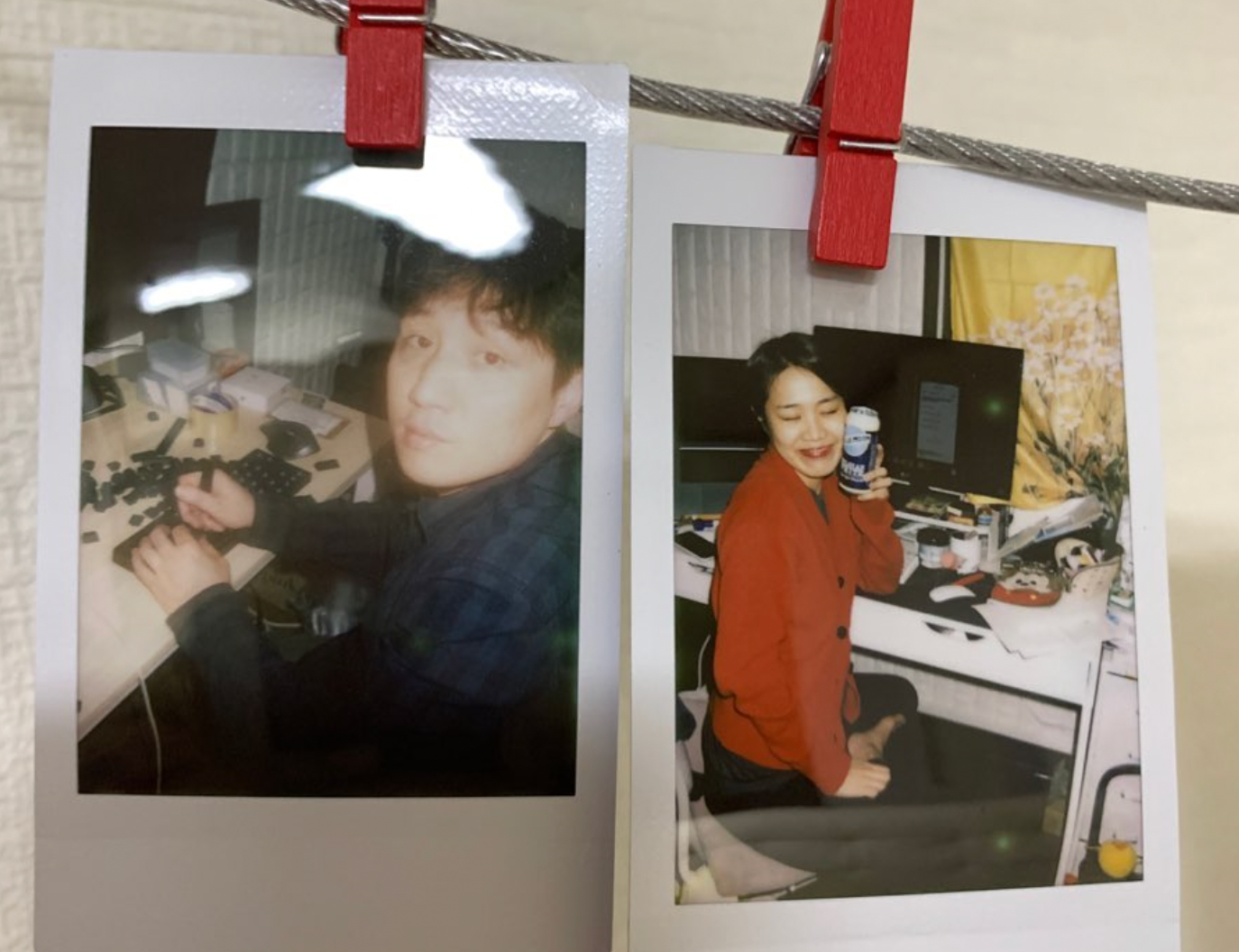Phil and wife polaroids