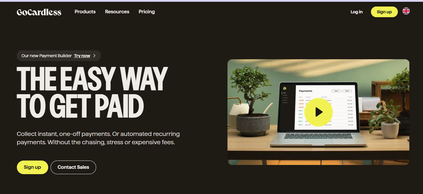 gocardless website screenshot