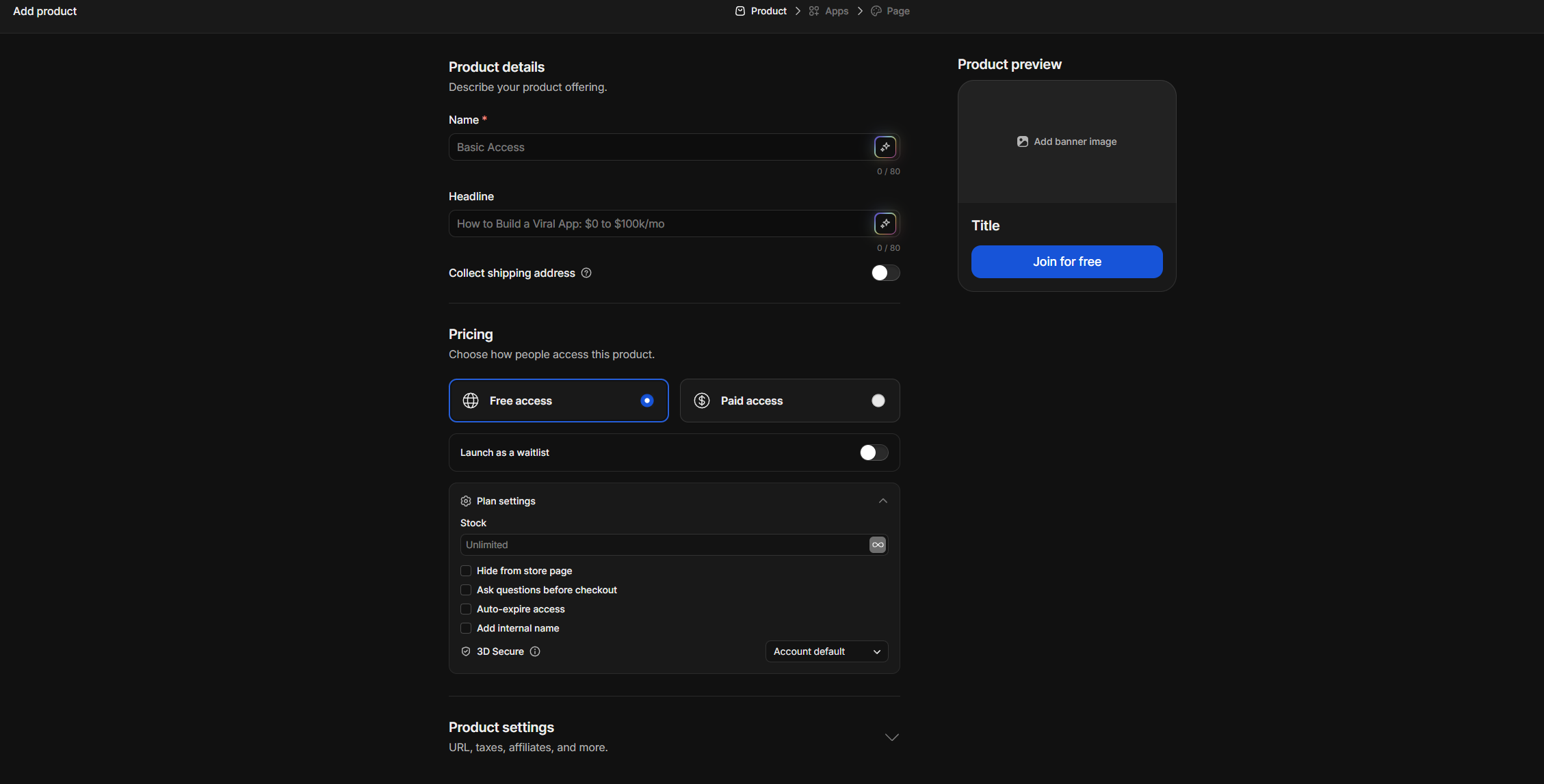 Whop product page