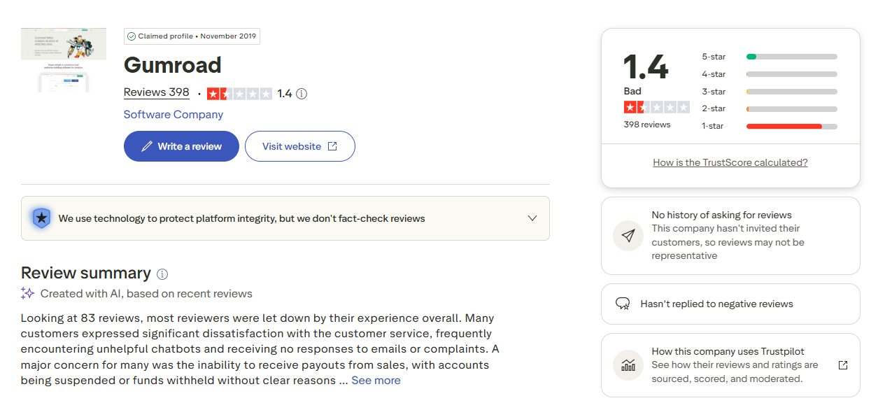 trustpilot screenshot