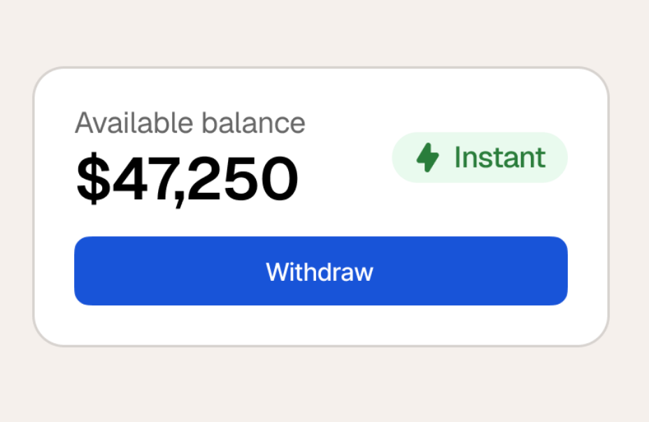 instant payouts