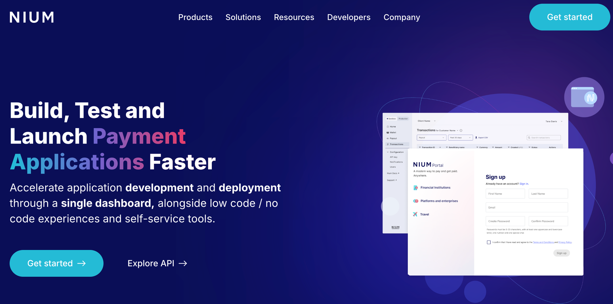 nium dashboard