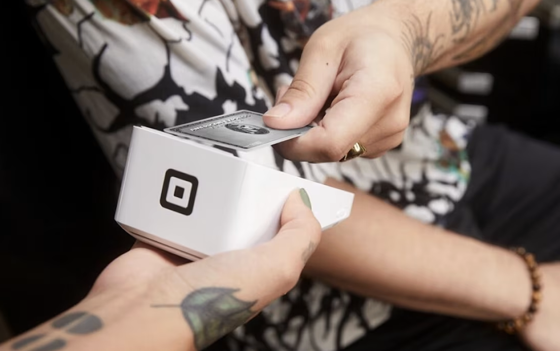 square reader being tapped