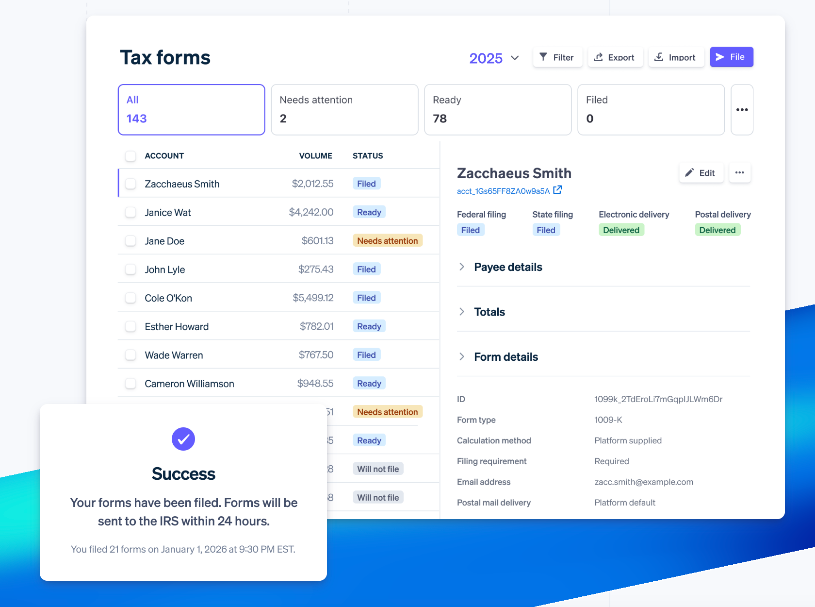 stripe connect 1099