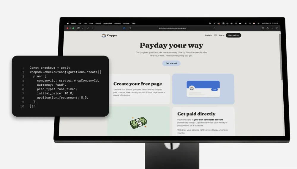 How to build a Ko-fi clone with Next.js and Whop