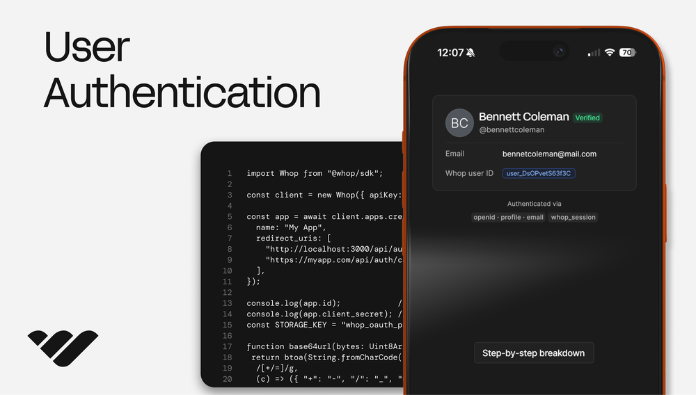How to add user authentication to a Next.js app with Whop OAuth