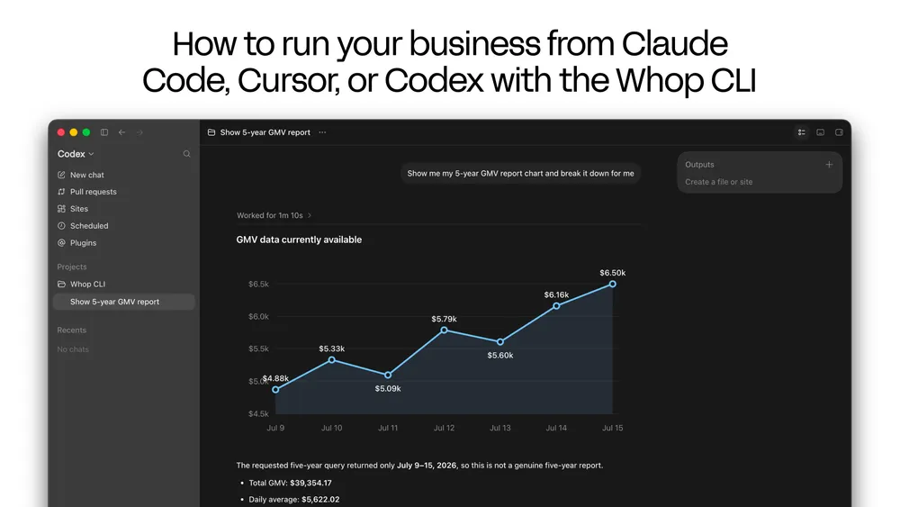 How to run your business from Claude Code, Cursor, or Codex with the Whop CLI