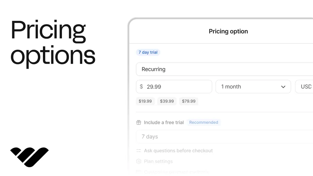 How to add pricing options to a whop