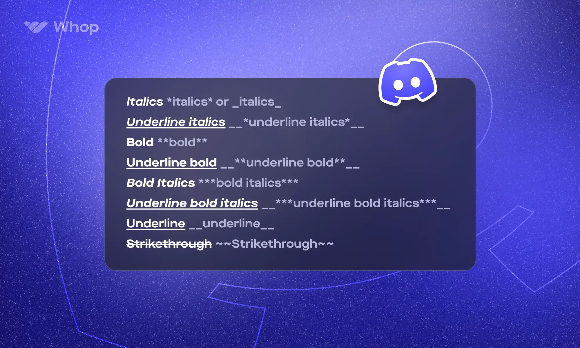 how to use markdown discord