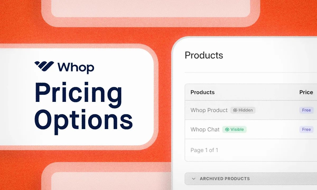 Whop pricing options