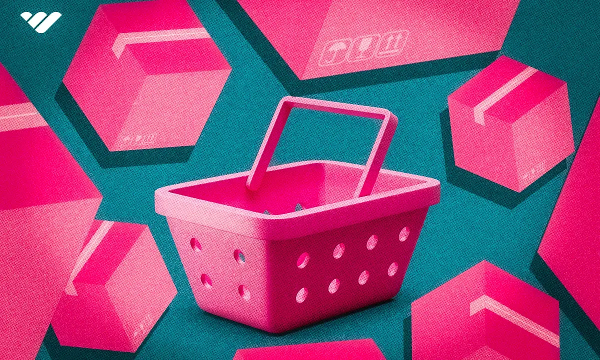 pink shopping basket for trending products to sell