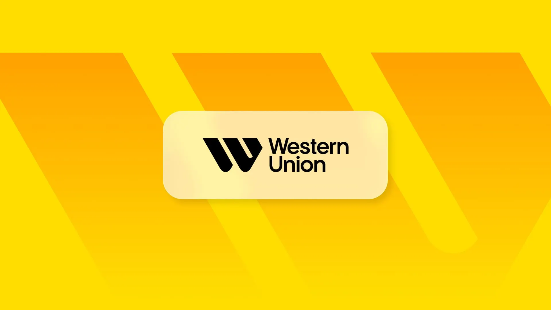 Western Union illustration - logo on yellow backgroun