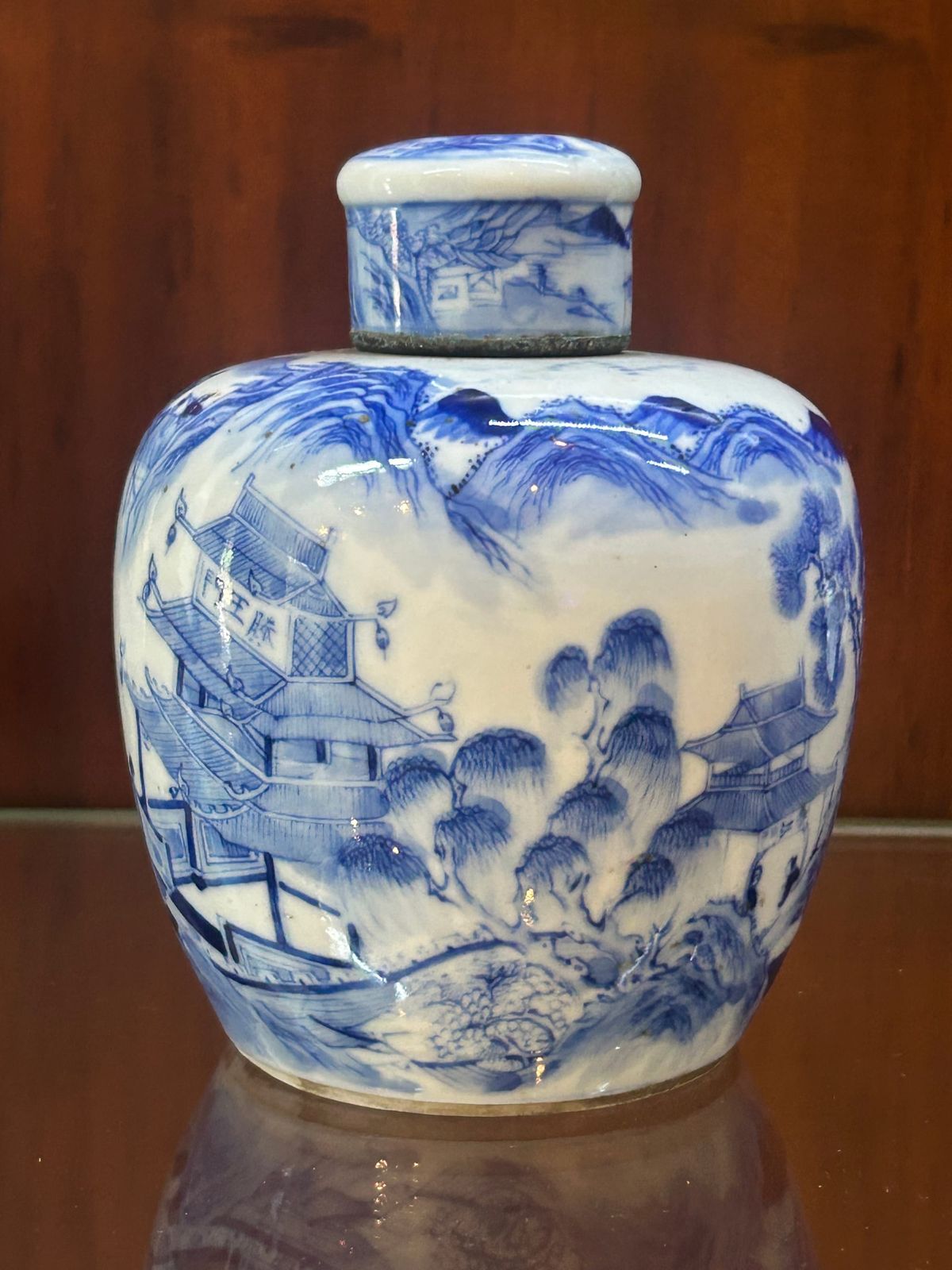 Late Qing Landscape Jar with Original Cover. A Probability Assessment of Age.