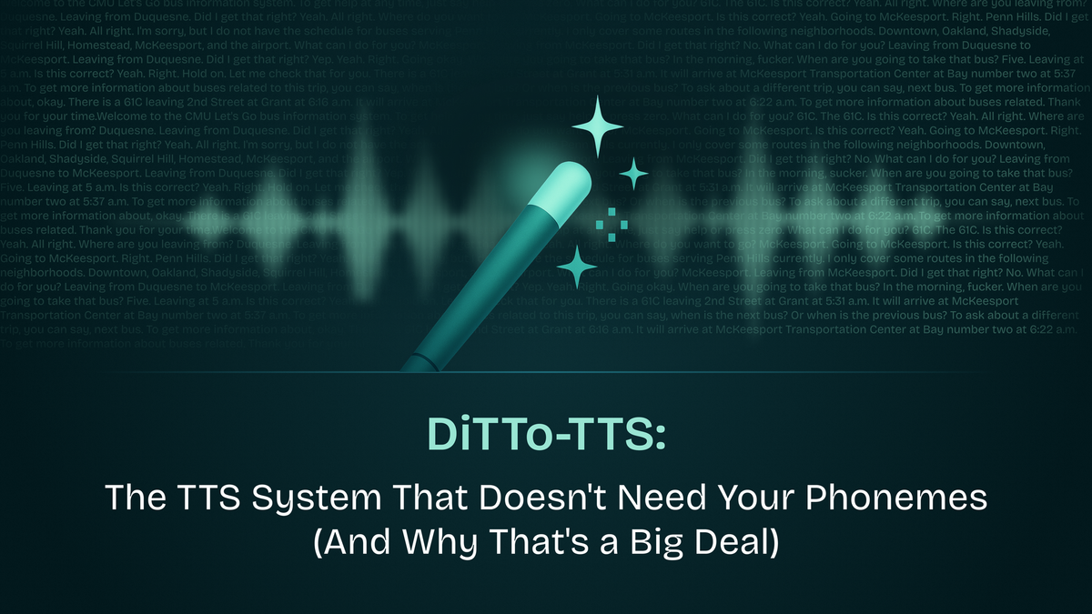 DiTTo-TTS: The TTS System That Doesn't Need Your Phonemes (And Why That's a Big Deal)