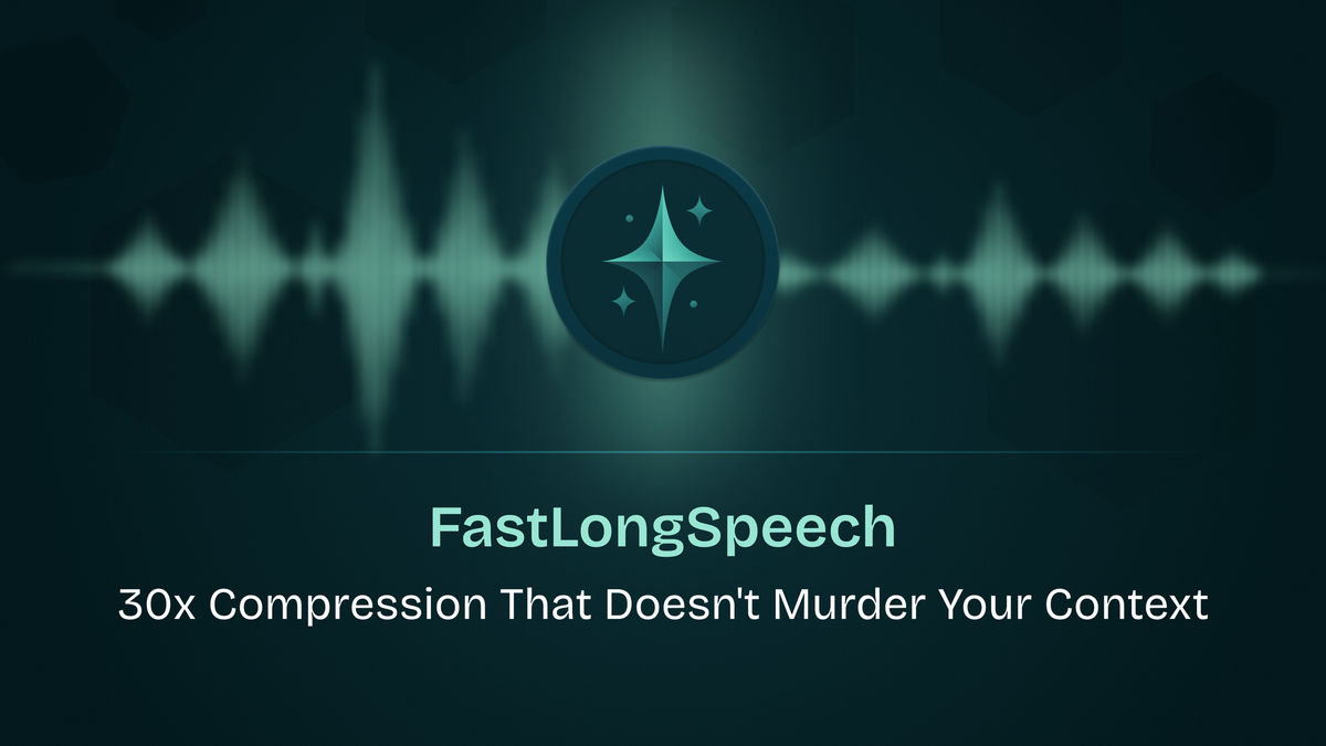 FastLongSpeech: 30x Compression That Doesn't Murder Your Context