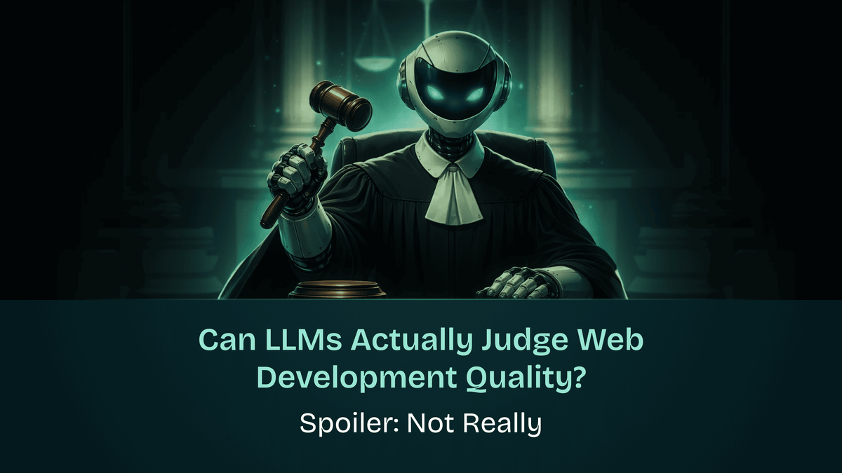 Can LLMs Actually Judge Web Development Quality? Spoiler: Not Really