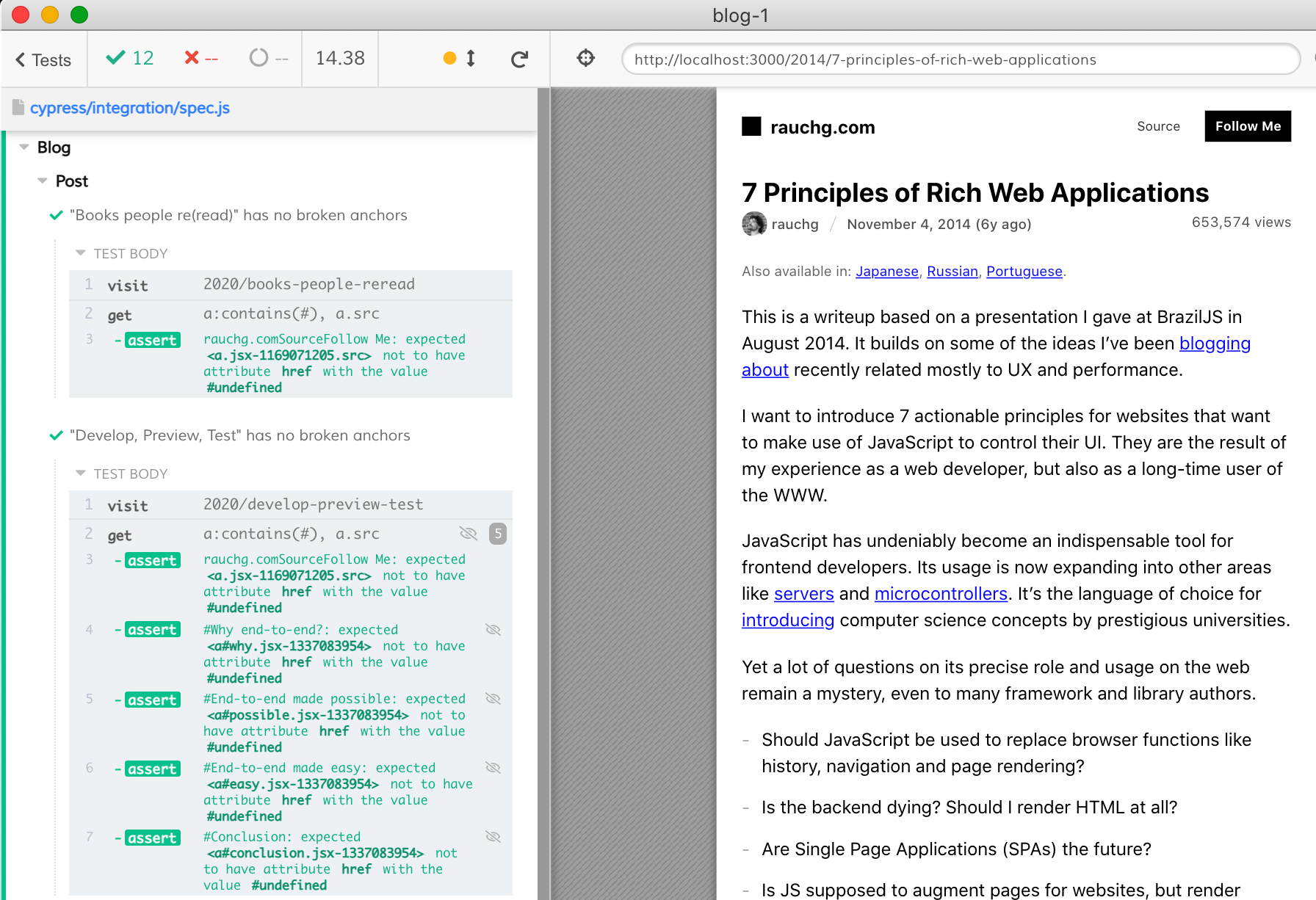 A screenshot showing how to fix the problem by telling the program to register navigation elements as HREF anchors on the page.