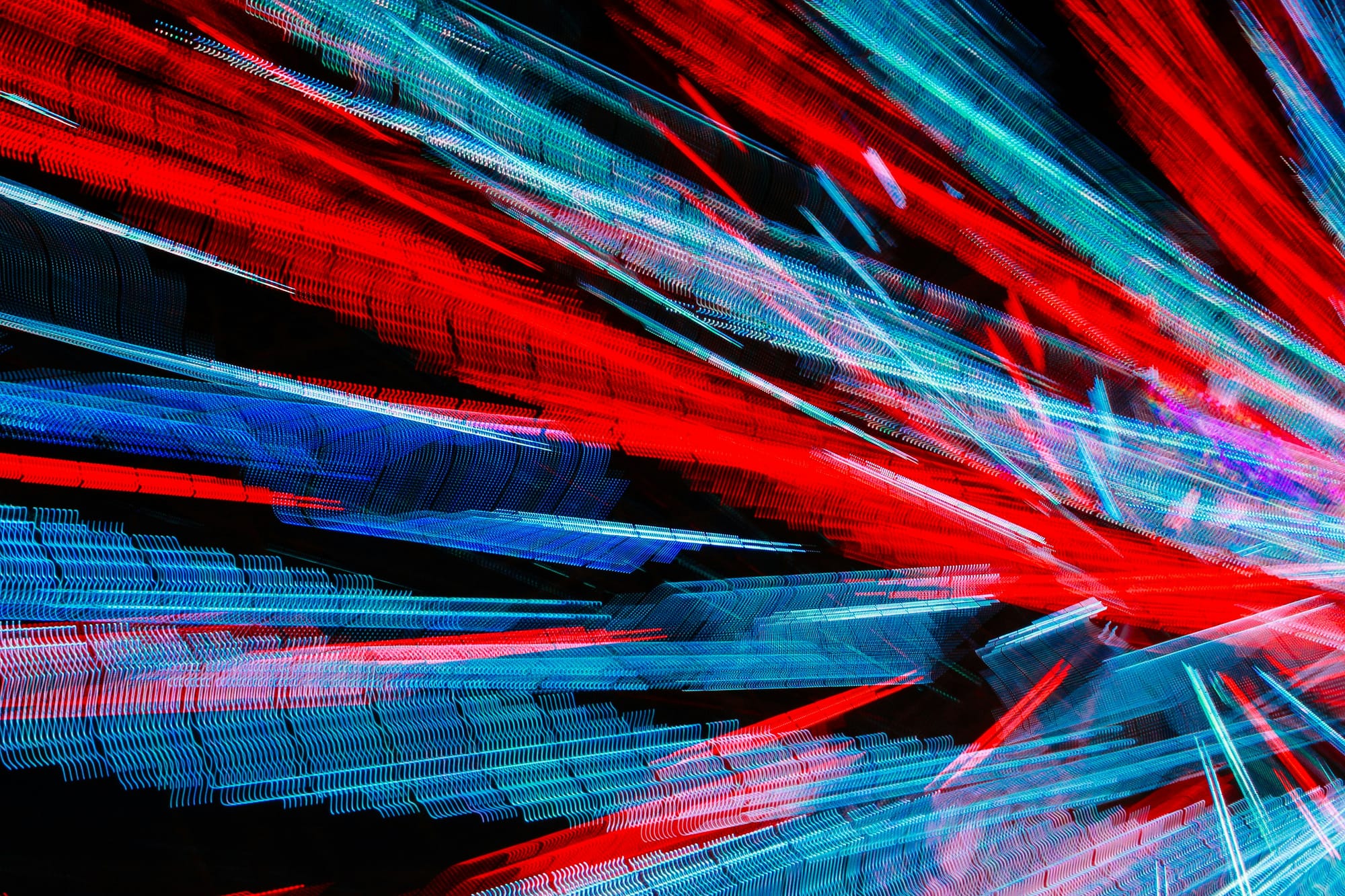 Abstract image of moving lights at night