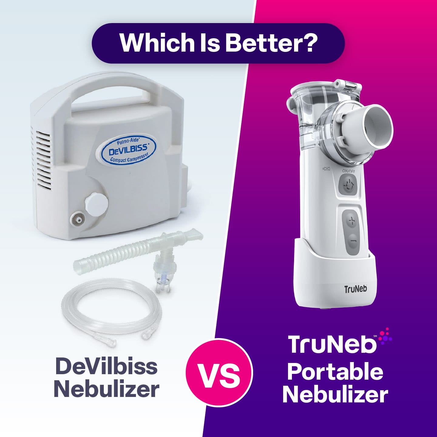 DeVilbiss Nebulizer vs. TruNeb™ Portable Nebulizer