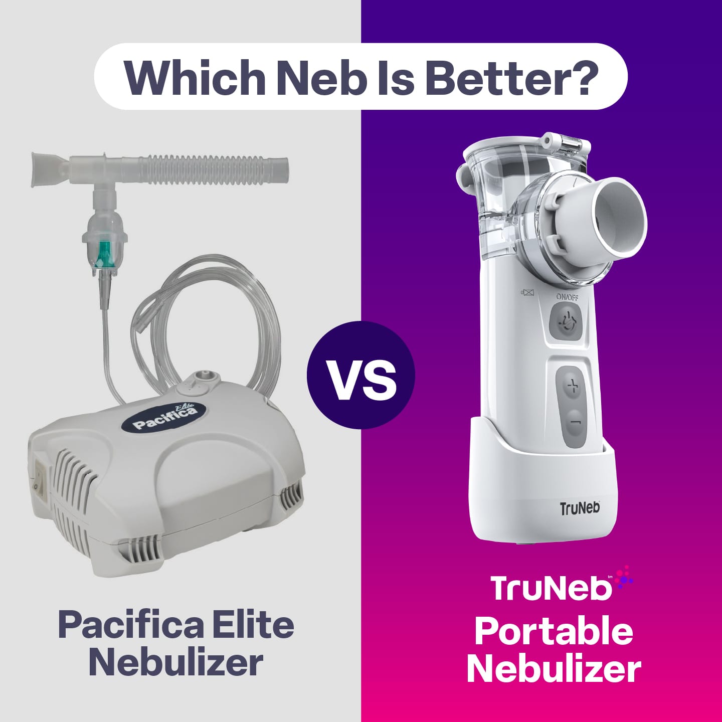 Pacifica Elite vs. TruNeb™ Portable Nebulizer
