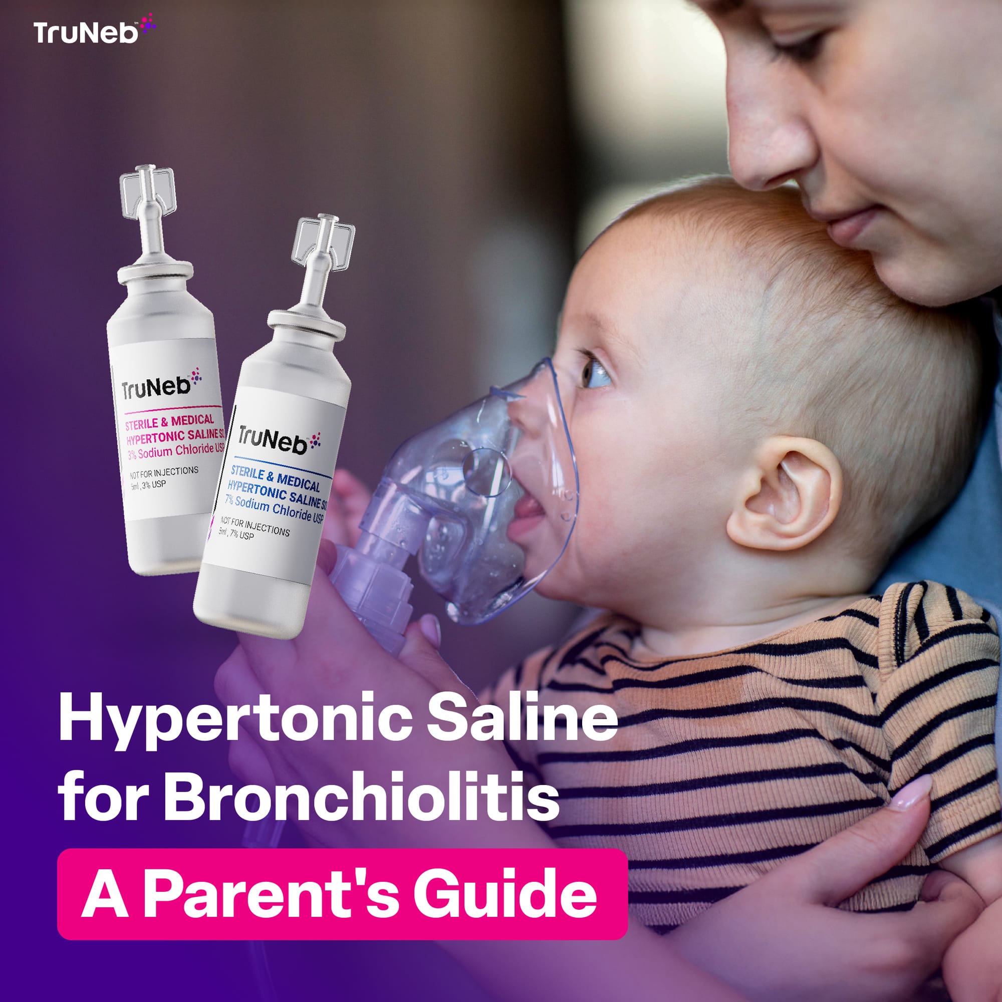 A kid is taking hypertonic saline with a nebulizer