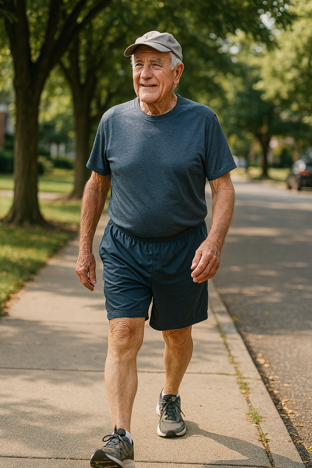 Man with COPD walking for exercise