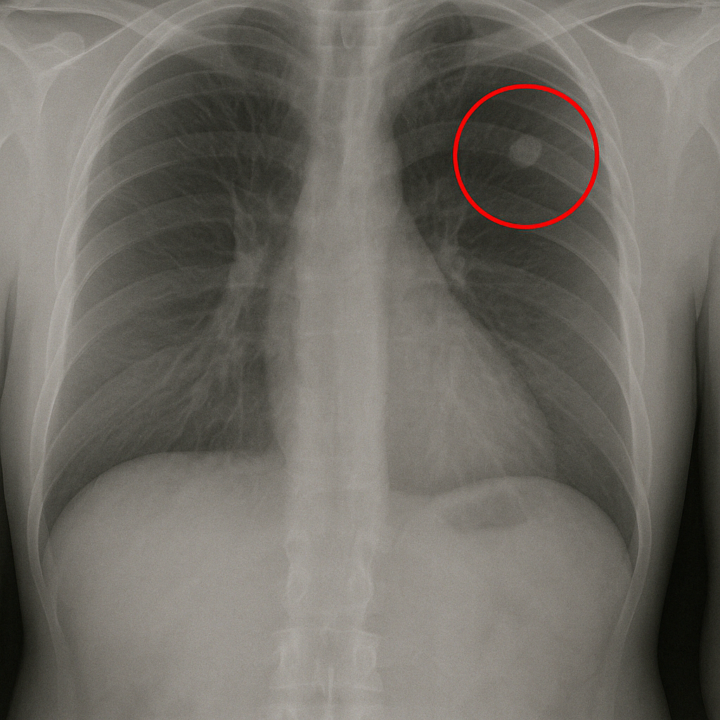 lung nodule on a chest x-ray