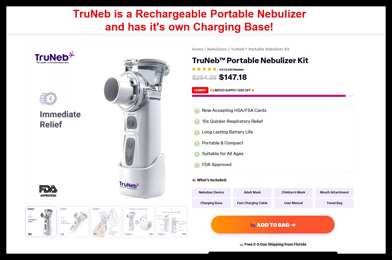 TruNeb portable nebulizer kit