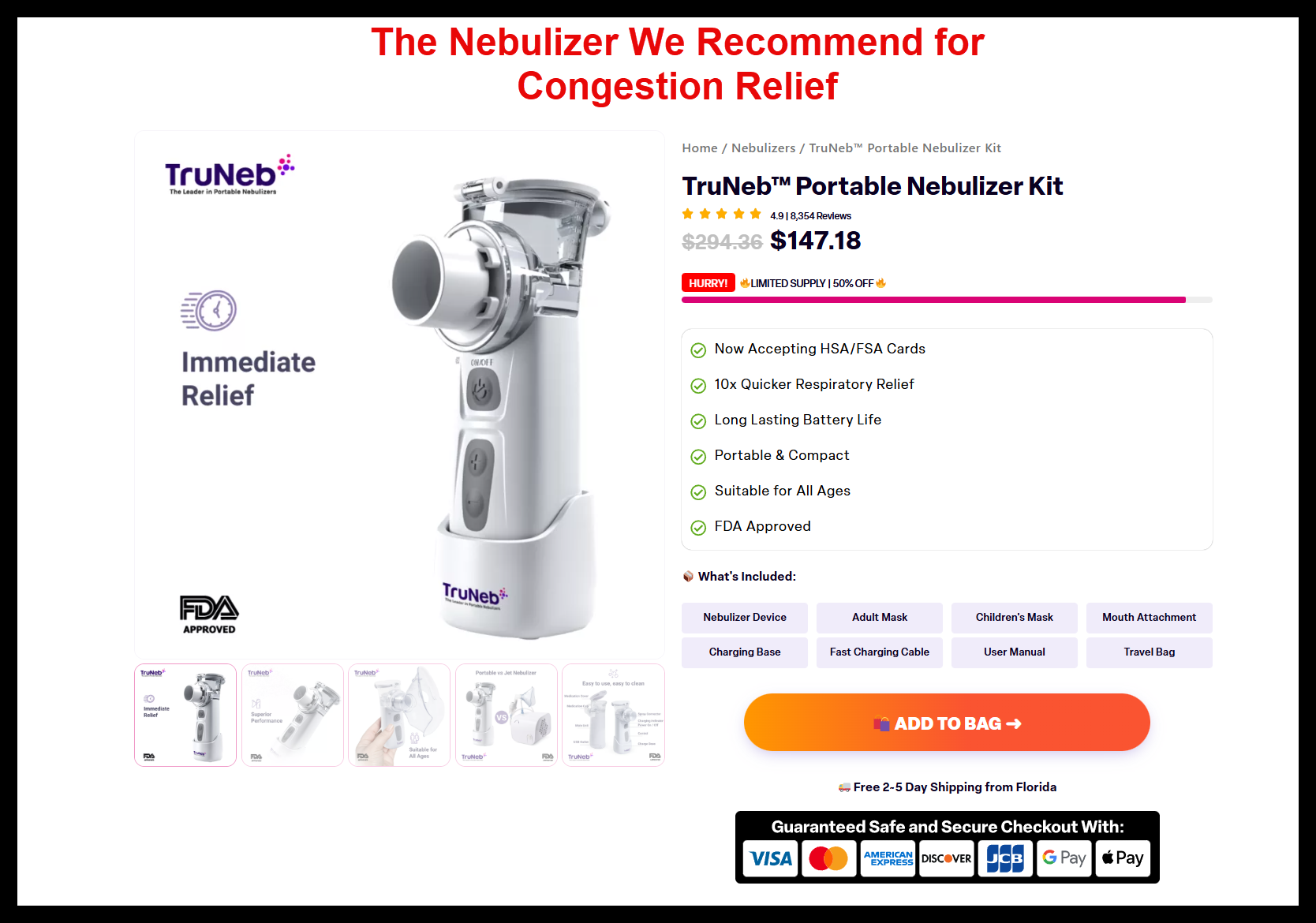 TruNeb portable nebulizer