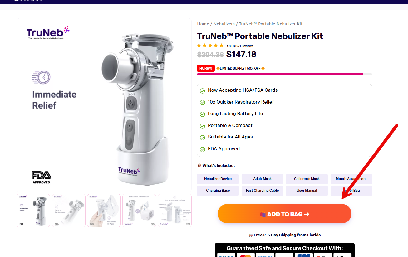 TruNeb portable nebulizer kit