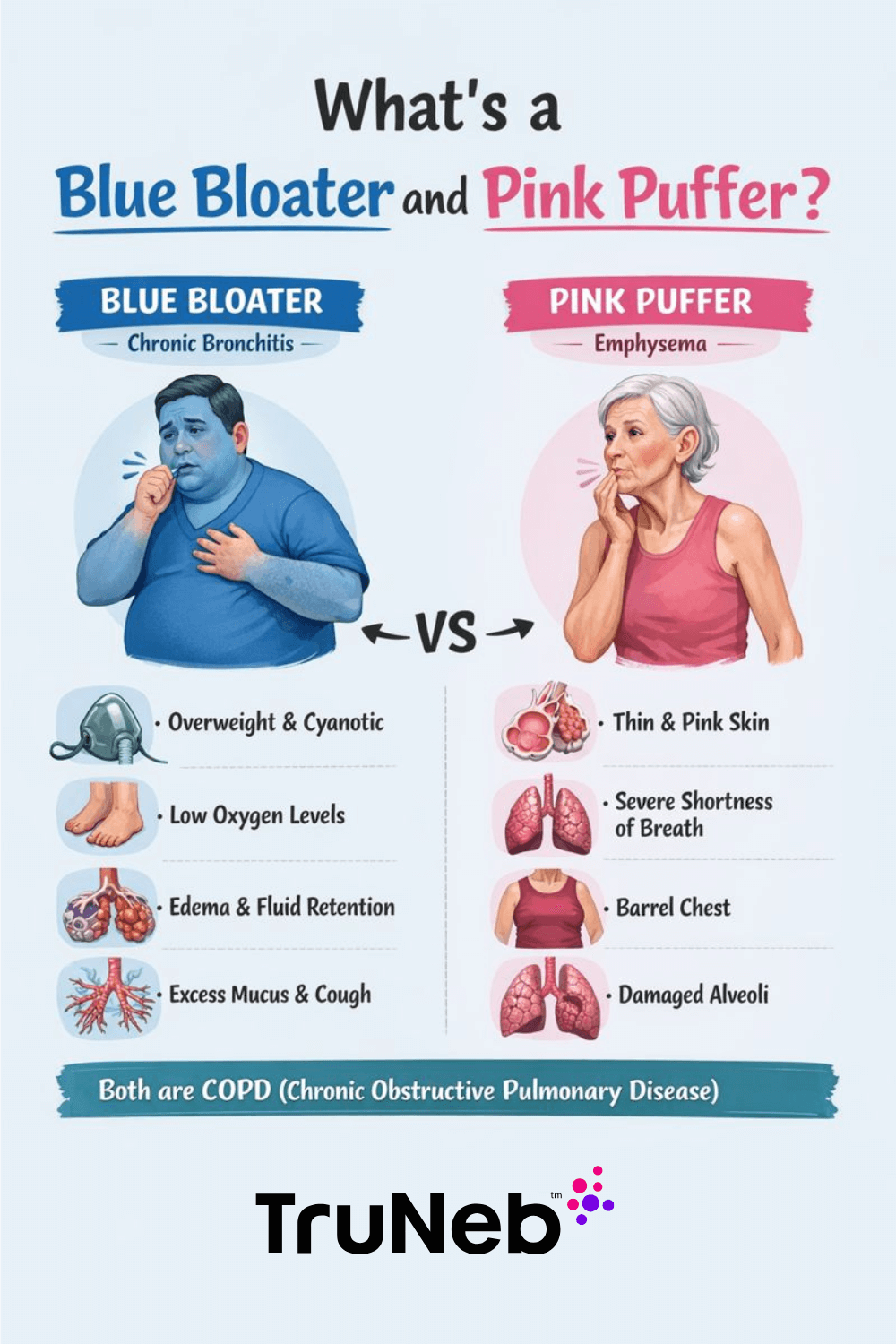 An Infographic - Pink Puffer vs. Blue Bloater
