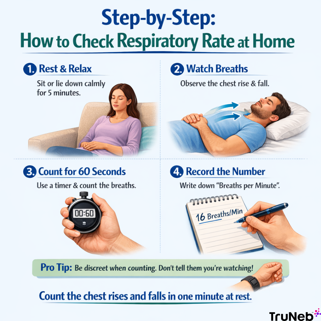 Check respiratory rate at home in a few simple steps