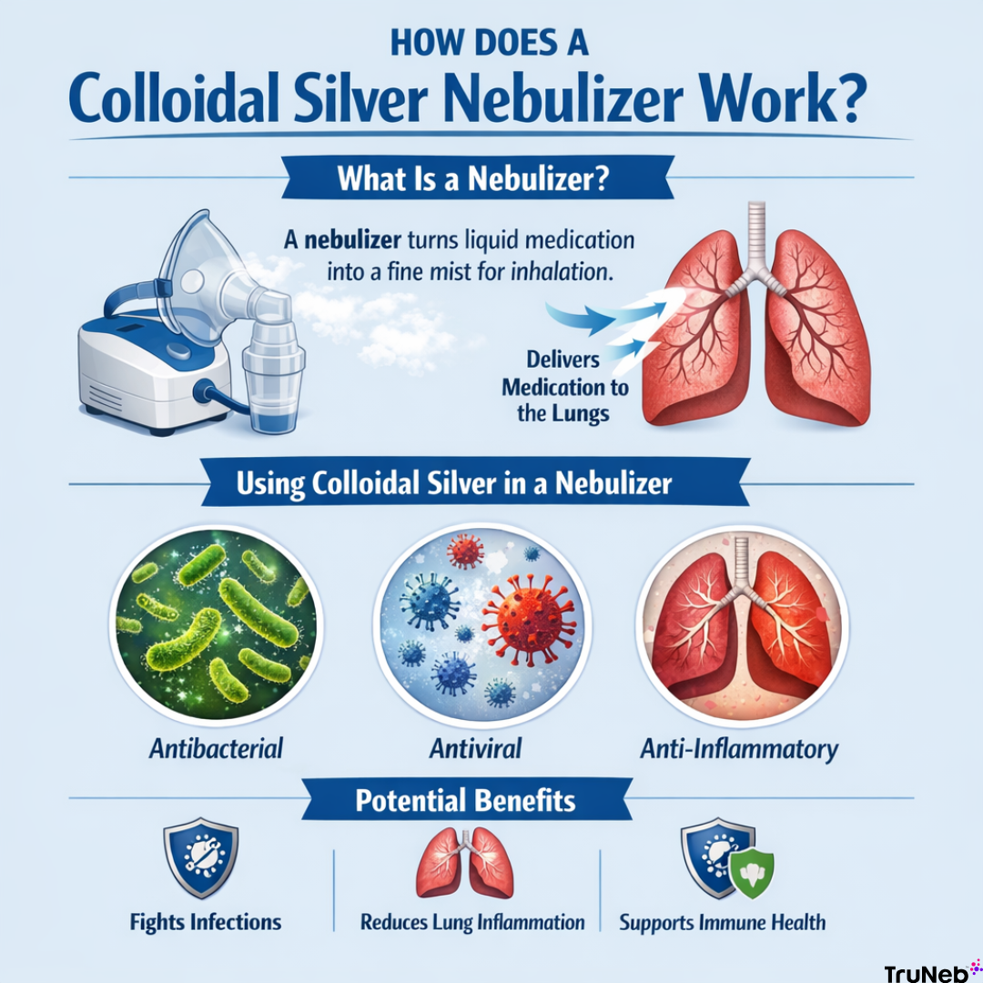 An Infographic Showing Colloidal Silver Nebulizer Work