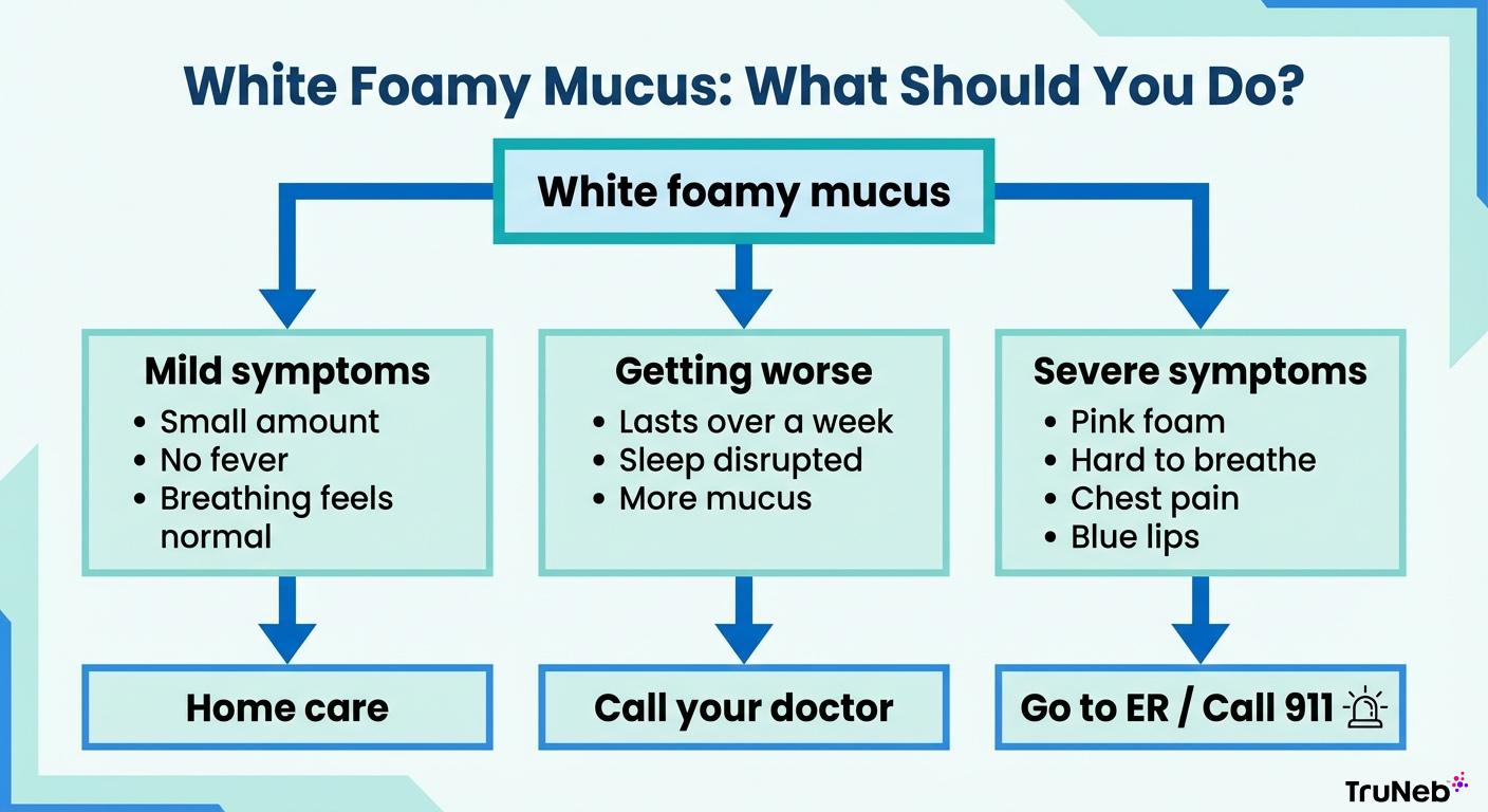 Triage guide for white foamy mucus